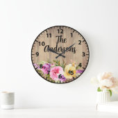 Aangepaste, roze, Paarse roze rozen grote rozen Klok (Huis)