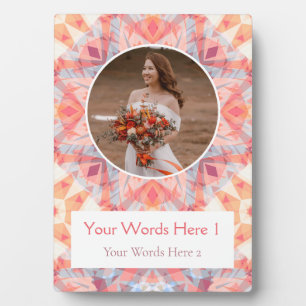 Aangepaste Roze Peach Star bruiloft Jubileum Gift Fotoplaat
