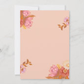 Aangepaste roze perzikFloral Birthday Kaart (Achterkant)