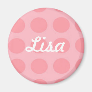 Aangepaste roze polka dot magneet