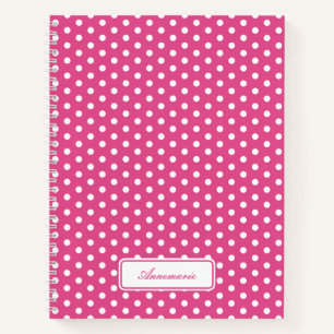 Aangepaste Roze Polka Dot Spiral Notitieboek