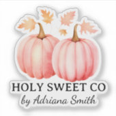 Aangepaste roze pompoen voor Business Cut Sticker (Voorkant)