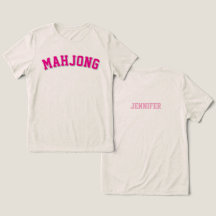 Aangepaste Roze Preppy Varsity Mahjong Grafisch
