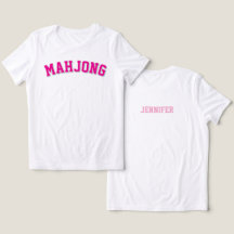 Aangepaste Roze Preppy Varsity Mahjong Grafisch