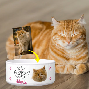 Aangepaste Roze Prinses Kat Voerbakje