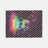 Aangepaste roze Quatrefoil regenboogontsteking Fleece Deken (Voorkant (Horizontaal))