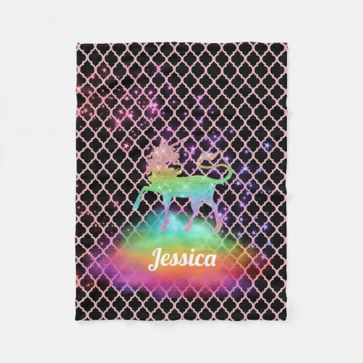 Aangepaste roze Quatrefoil regenboogontsteking Fleece Deken (Voorkant)