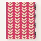 Aangepaste Roze Retro Vibe Leaf Patroon Monogram Notitieboek (Achterkant)