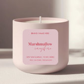 Aangepaste roze & rode kaarslabelsticker vierkante sticker