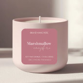 Aangepaste roze & rode kaarslabelsticker vierkante sticker