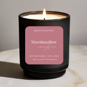 Aangepaste roze & rode kaarslabelsticker vierkante sticker