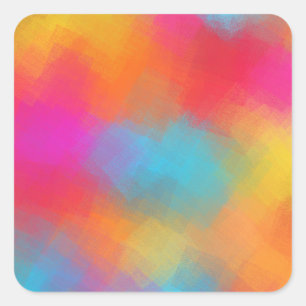 Aangepaste roze rode oranje trendy kleurrijke blan vierkante sticker