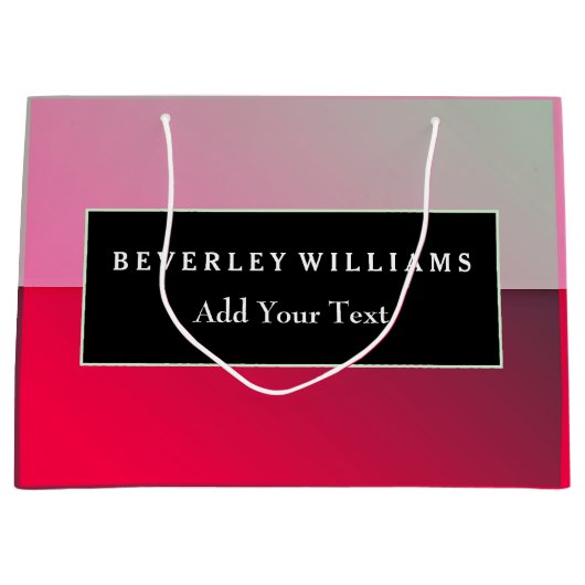 Aangepaste roze rode papiertas groot cadeauzakje (Voorkant)