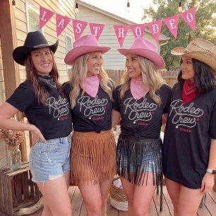 Aangepaste Roze Rodeo Crew Bachelorette Party T-shirt