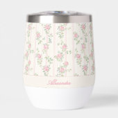 Aangepaste Roze Roos Bloemige Monogram (Voorkant)
