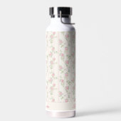 Aangepaste Roze Roos Bloemige Monogram Waterfles (Links)