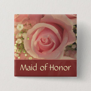 Aangepaste roze roze bridale Button - Gepersonalis
