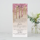 Aangepaste Roze Roze Goud Glitter Druppel Elegant  Menu (Staand voorkant)