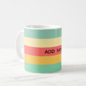 Aangepaste roze roze groene strepen koffiemok (Voorkant links)