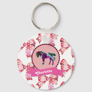 Aangepaste roze roze moderne Pony Sleutelhanger