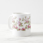 Aangepaste  roze roze roze rand koffiemok (Voorkant links)