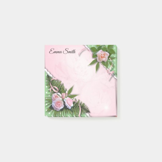 Aangepaste roze rozen Post-it notities Post-it® Notes (Voorkant)