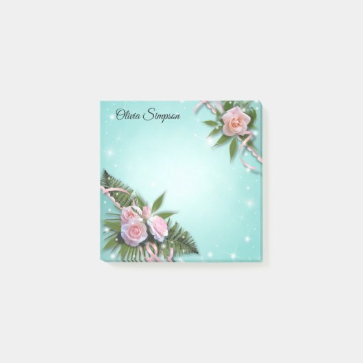 Aangepaste roze rozen Post-it notities Post-it® Notes (Voorkant)