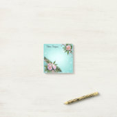 Aangepaste roze rozen Post-it notities Post-it® Notes (Op bureau)
