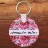 Aangepaste  roze rozennaam, Sleutelhanger Initiale (Voorkant)