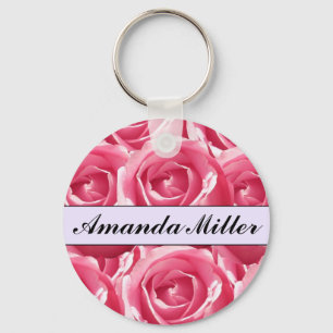 Aangepaste roze rozennaam, Sleutelhanger Initiale