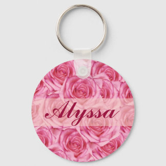 Aangepaste roze rozennaam, Sleutelhanger Initiale