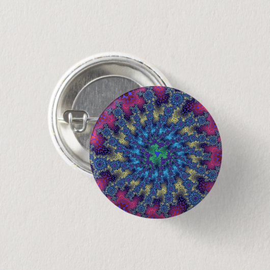 Aangepaste roze seafoam Burst Small Round Button (Voorkant /achterkant)