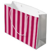 Aangepaste roze Snoep Stripe Gift Bag Large Cadeauzakje (Achterkant Gekanteld)