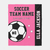 Aangepaste roze spelersnaam fleece deken (Voorkant)