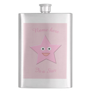 Aangepaste roze sterflessen heupfles
