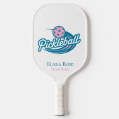 Aangepaste Roze Teal Pickleball Team Paddle (Voorkant)