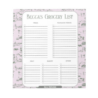 Aangepaste roze toile-lijstblok notitieblok