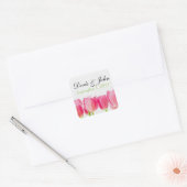 Aangepaste roze Tulp Wedding Envelope Sticker (Envelop)
