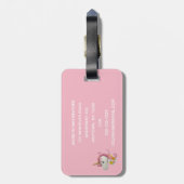 Aangepaste roze Unicorn Bagagelabel (Achterkant verticaal)