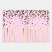 Aangepaste roze verjaardag inpakpapier vel (Voorkant 3)