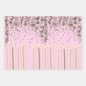 Aangepaste roze verjaardag inpakpapier vel (Voorkant 3)