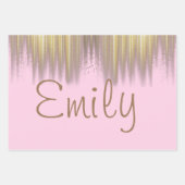 Aangepaste roze verjaardag inpakpapier vel (Voorkant)