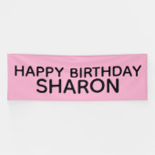 Aangepaste ROZE VERJAARDAGS SLINGER Spandoek (Horizontaal)
