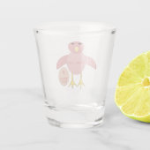 Aangepaste Roze Verjaardagsmeisje Kuiken Aangepast Shot Glas (Achterkant)
