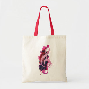 Aangepaste  roze verteerbare Clef Music Tote Bag