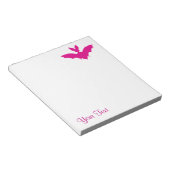 Aangepaste Roze Vleermuis Cute Goth Naam Notitieblok (Schuin)