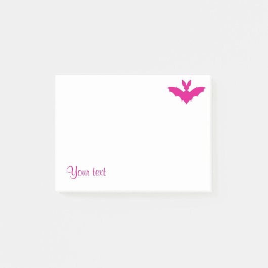 Aangepaste Roze Vleermuis Cute Goth Naam Post-it® Notes (Voorkant)