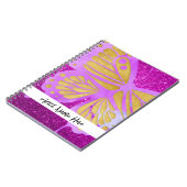 Aangepaste roze vlinder notitieboek (Linkerzijde)