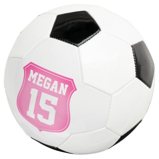 Aangepaste roze voetbal cadeau voor atletisch meis (Drie kwart)
