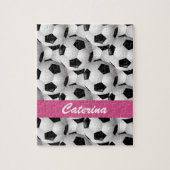 Aangepaste roze Voetbal Patroon Legpuzzel (Verticaal)